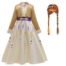 Load image into Gallery viewer, Princess Girls Dress Anna Cosplay Costume Snow Queen Elsa 2 Dresses Anna Dress for Birthday Halloween Cosplay Costume