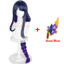 Load image into Gallery viewer, Game Anime Genshin Impact Raiden Shogun Cosplay Wig Pre Styled 110cm Long Heat Resistant Synthetic Purple Mixed Color Baal Wigs
