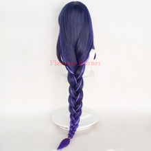 Load image into Gallery viewer, Game Anime Genshin Impact Raiden Shogun Cosplay Wig Pre Styled 110cm Long Heat Resistant Synthetic Purple Mixed Color Baal Wigs