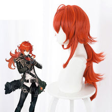 Load image into Gallery viewer, Game Genshin Impact Diluc Ragnvindr Cosplay Long Red Wig Cosplay Anime Cosplay Wigs Halloween Heat Resistant Synthetic Wigs