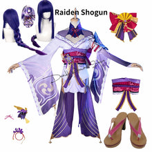 Load image into Gallery viewer, Game Genshin Impact Raiden Shogun Cosplay Costume Baal Wig Shoes Cosplay Costume Sexy Women Kimono Dress Uniform Party RolePlay