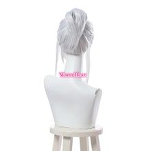 Load image into Gallery viewer, Game Valorant Viper Short Straight Black Cosplay Wig Jett Silvery White Wig Heat Resistant Synthetic Hair Wigs + a wig cap