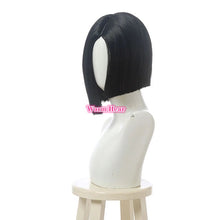 Load image into Gallery viewer, Game Valorant Viper Short Straight Black Cosplay Wig Jett Silvery White Wig Heat Resistant Synthetic Hair Wigs + a wig cap