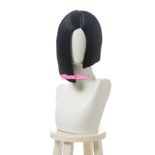 Load image into Gallery viewer, Game Valorant Viper Short Straight Black Cosplay Wig Jett Silvery White Wig Heat Resistant Synthetic Hair Wigs + a wig cap