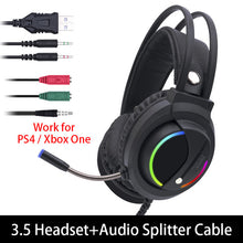 Load image into Gallery viewer, 7.1 Surround Sound USB 3.5mm Wired RGB Light Game Headphones with Microphone for Tablet PC Xbox One 360
