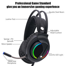 Load image into Gallery viewer, 7.1 Surround Sound USB 3.5mm Wired RGB Light Game Headphones with Microphone for Tablet PC Xbox One 360