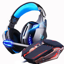 Load image into Gallery viewer, Gaming Headset Stereo Gamer Headphones with microphone Earphone +Gaming Mouse 4000 DPI Adjustable Gamer Mice Wired USB for PC