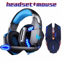 Load image into Gallery viewer, Gaming Headset Stereo Gamer Headphones with microphone Earphone +Gaming Mouse 4000 DPI Adjustable Gamer Mice Wired USB for PC