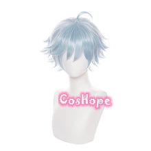 Load image into Gallery viewer, Genshin Impact Chongyun Cosplay Wig Unisex 30cm Ice Blue Wig Cosplay Anime Cosplay Wigs Heat Resistant Synthetic Wigs Halloween