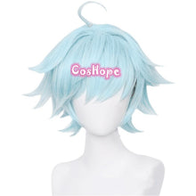 Load image into Gallery viewer, Genshin Impact Chongyun Cosplay Wig Unisex 30cm Ice Blue Wig Cosplay Anime Cosplay Wigs Heat Resistant Synthetic Wigs Halloween