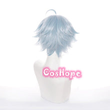 Load image into Gallery viewer, Genshin Impact Chongyun Cosplay Wig Unisex 30cm Ice Blue Wig Cosplay Anime Cosplay Wigs Heat Resistant Synthetic Wigs Halloween