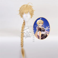 Load image into Gallery viewer, Genshin Impact Cosplay Aether Traveler Golden Braid Heat Resistant Synthetic Hair Wigs Halloween Carnival Party Role Play