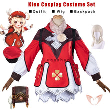 Load image into Gallery viewer, Genshin Impact Cosplay Klee Cosplay Costume Maid Outfit Wig Backpack Loli Kawaii Maid Dress Girl Women Halloween Birthday Dress