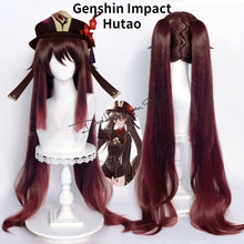 Load image into Gallery viewer, Genshin Impact Hutao Cosplay Wig Anime Game Hu Tao Chinese Style Costume Props Halloween Hat Accessories Mascot Christmas Gift