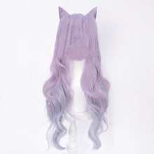 Load image into Gallery viewer, Genshin Impact Keqing Cosplay Wig Ke Qing Long Ponytails Purple Heat Resistant Hair Synthetic Cosplay Wigs + Wig Cap