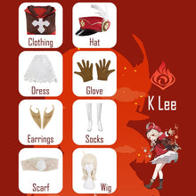 Load image into Gallery viewer, Genshin Impact Klee Cosplay Costume Uniform Wig Cosplay Chinese Style Halloween Costumes for Women Game Ke li