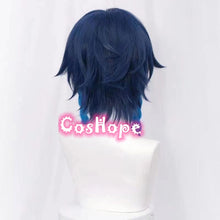 Load image into Gallery viewer, Genshin Impact Venti Cosplay Wig Unisex 50cm Blue Wig Cosplay Anime Cosplay Braid Wigs Heat Resistant Synthetic Wigs Halloween