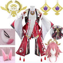 Load image into Gallery viewer, Genshin Impact Yae Miko Cosplay Costume Guuji Yae Fancy Outfits Full Set Unifrom Dress Wig Headwear Amulet Guuji Yae Game Suits