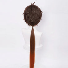 Load image into Gallery viewer, Genshin Impact Zhongli Cosplay 90cm Long Christmas Brown Orange Wig Anime Cosplay Heat Resistant Synthetic Wig Halloween Costume