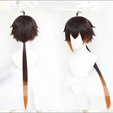 Load image into Gallery viewer, Genshin Impact Zhongli Cosplay 90cm Long Christmas Brown Orange Wig Anime Cosplay Heat Resistant Synthetic Wig Halloween Costume
