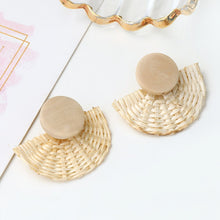 Load image into Gallery viewer, Geometric Drop Korean Dangle Earrings For Women Girls Oversize Round Rattan Knit 2019 New Style Jewelry Summer Beach Accessories