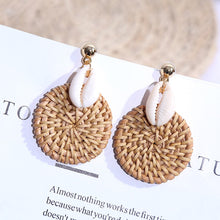 Load image into Gallery viewer, Geometric Drop Korean Dangle Earrings For Women Girls Oversize Round Rattan Knit 2019 New Style Jewelry Summer Beach Accessories
