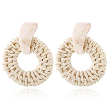 Load image into Gallery viewer, Geometric Drop Korean Dangle Earrings For Women Girls Oversize Round Rattan Knit 2019 New Style Jewelry Summer Beach Accessories