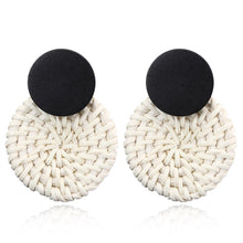 Load image into Gallery viewer, Geometric Drop Korean Dangle Earrings For Women Girls Oversize Round Rattan Knit 2019 New Style Jewelry Summer Beach Accessories