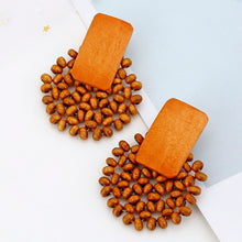 Load image into Gallery viewer, Geometric Drop Korean Dangle Earrings For Women Girls Oversize Round Rattan Knit 2019 New Style Jewelry Summer Beach Accessories