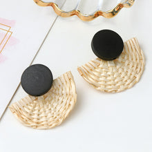 Load image into Gallery viewer, Geometric Drop Korean Dangle Earrings For Women Girls Oversize Round Rattan Knit 2019 New Style Jewelry Summer Beach Accessories