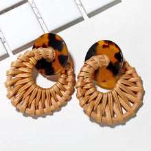 Load image into Gallery viewer, Geometric Drop Korean Dangle Earrings For Women Girls Oversize Round Rattan Knit 2019 New Style Jewelry Summer Beach Accessories
