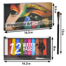 Load image into Gallery viewer, Face body paint KIT maquillaje Oil Safe Kids Flash Tattoo christmas Children Party Safe Oily Paints with Brushes Drama Make Up