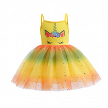 Load image into Gallery viewer, Rainbow Unicorn Princess Dress Cake Mesh Tutu Prom Gown for Kids Children Wedding Evening Formal Party Pageant Vestidos