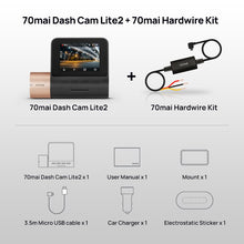 Load image into Gallery viewer, Global Version 70mai Dash Cam Lite2 HD1080P Car DVR External GPS Built-in Wifi 24 Hours Parking Monitoring Multi-language