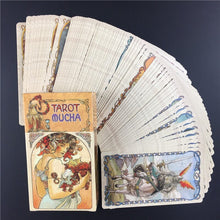 Load image into Gallery viewer, Golden Art Nouveau Tarot Tarot Cards Board Game Cards English Divination Tarot Holiday Family Gift Party Playing Card