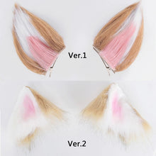 Load image into Gallery viewer, Cosplay Wig Game Genshin Impact Gorou Short Brown White Wig with Ears Synthetic Hair Heat Resistant Halloween Role Play