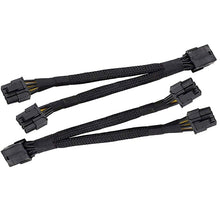 Load image into Gallery viewer, 8 Pin Female to Dual 2X 8 Pin (6+2) Male PCI Express Power Adapter Braided Y-Splitter Extension Cable,20cm