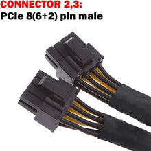 Load image into Gallery viewer, 8 Pin Female to Dual 2X 8 Pin (6+2) Male PCI Express Power Adapter Braided Y-Splitter Extension Cable,20cm