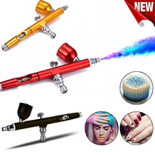 Load image into Gallery viewer, Gravity Feed Dual-Action Airbrush Paint Spray Gun Kit Set For Makeup Nail Art Design Tattoo Cake Decorating DIY NailArt7cc0.3mm