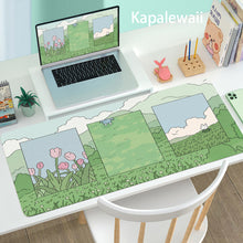 Load image into Gallery viewer, Green Grassland Beautiful Landscape Desk Pad Cartoon Flower Mouse Pad Large Computer Keyboard Mouse Pad Computer Desk Pad