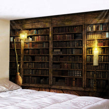 Load image into Gallery viewer, Magic Retro Bookshelf Tapestry Art Wall Hanging Tapestries Bedspread Throw Home Decor