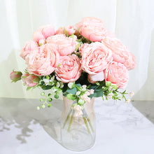 Load image into Gallery viewer, Best Selling Beautiful Rose Peony Artificial Silk Flowers Small White Bouquet Home Party Winter Wedding Decoration Fake Flowers