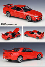 Load image into Gallery viewer, 1:24 Nissan Skyline GT-R R34 simulation alloy car model crafts decoration collection toy tools gift