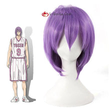 Load image into Gallery viewer, High Quality Kuroko's Basketball Murasakibara Atsushi Cosplay Wig Short Purple Hair Cosplay Costume Wigs + Wig Cap