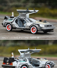 Load image into Gallery viewer, 1:24 DMC-12 DeLorean Time Machine Back to the Future Car Static Die Cast Vehicles Collectible Model Car Toys