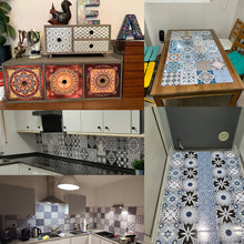 Load image into Gallery viewer, Arabic Style Mosaic Tile Stickers For Living Room Kitchen Retro 3D Waterproof Mural Decal Bathroom Decor Diy Adhesive Wallpaper
