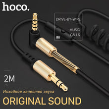 Load image into Gallery viewer, Aux Spring Cable with Microphone Gold-Plated 3.5mm Jack Male to Male 90 Degree Cable Jack 3.5 for iPhone MP3 / MP4
