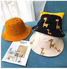 Load image into Gallery viewer, Spring Autumn Children's Bucket Hats Cartoon giraffe Sun Hat Girls Boys Outdoor Beach Hat Camping Fishing Cap Casual Panama Cap