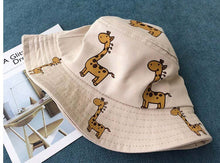 Load image into Gallery viewer, Spring Autumn Children's Bucket Hats Cartoon giraffe Sun Hat Girls Boys Outdoor Beach Hat Camping Fishing Cap Casual Panama Cap