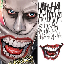 Load image into Gallery viewer, 4pcs/set Waterproof Temporary Tattoo Sticker Skull Joker Clown Pattern Tattoo Water Transfer Body Art Fake Tattoo for Women Men #255337